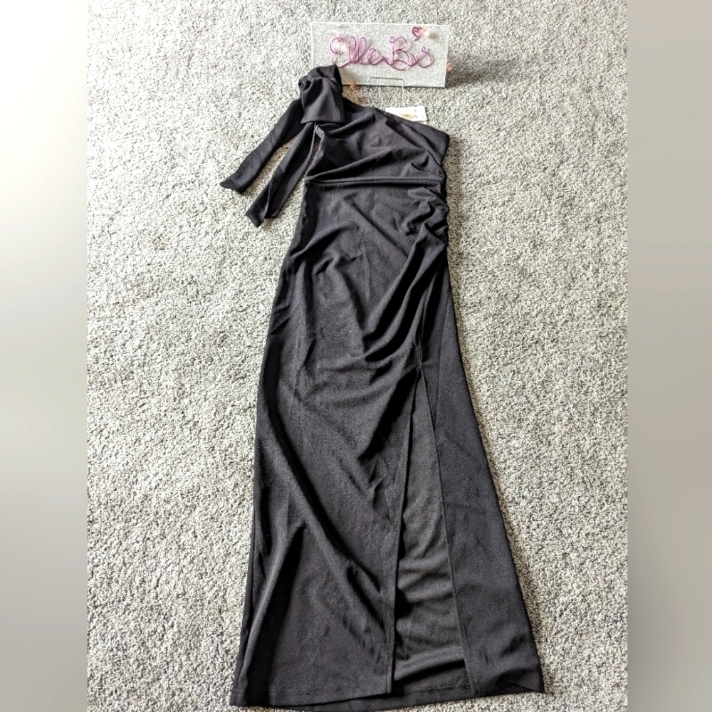 NWT Pretty Garden One Shoulder Bow Detail Dress Formal S - Picture 1 of 12